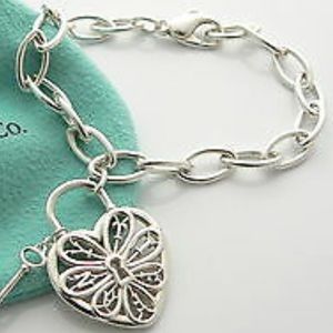 Tiffany’s & Co. Filigree Heart and Key Bracelet